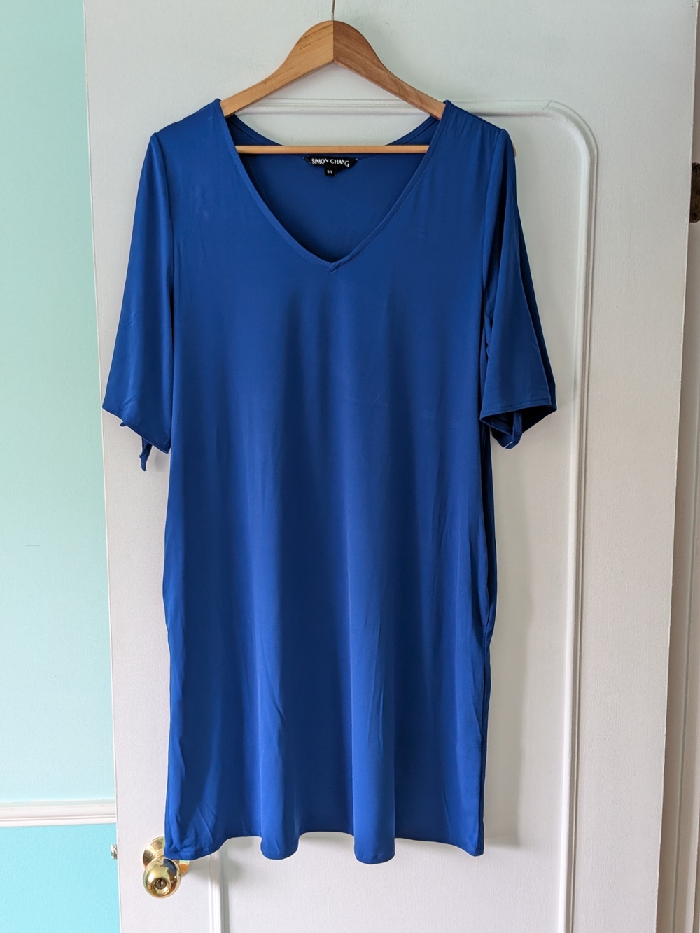 Simon Chang Royal Blue V-Neck Mini 👗/Tunic L